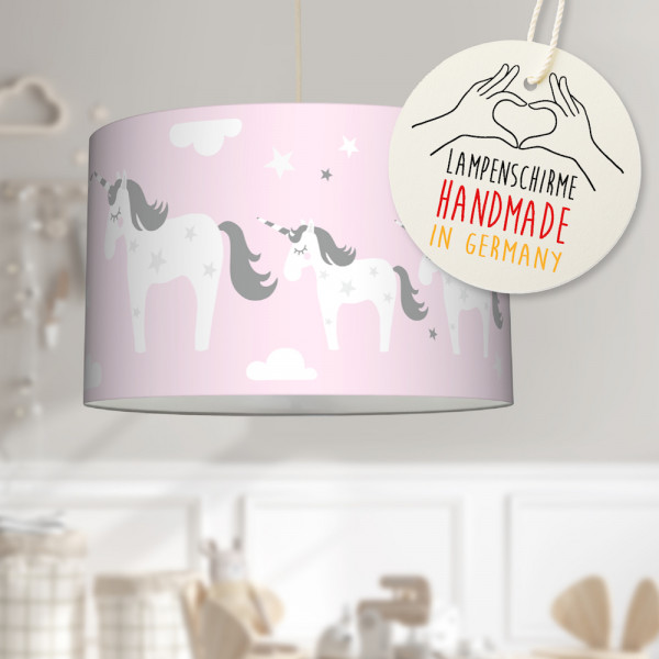 LL-LS-9432 lovely label amazon Deckenlampe Baby Kinder Lampenschirm Deckenleuchte Kinderzimmer Deko Hängelampe Pendelleuchte unicorn Einhorn Rosa