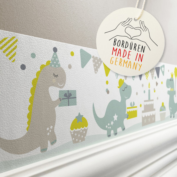 lovely label Dinoparty Dino Bordüre Kinderzimmerbordüre Kindergeburtstag Borte Tapetenbordüre Wanddeko Kinderzimmer Wanddeko Babyzimmer Wandbordüre Tapete Wandtatoo Wandsticker Poster Wand.jpg